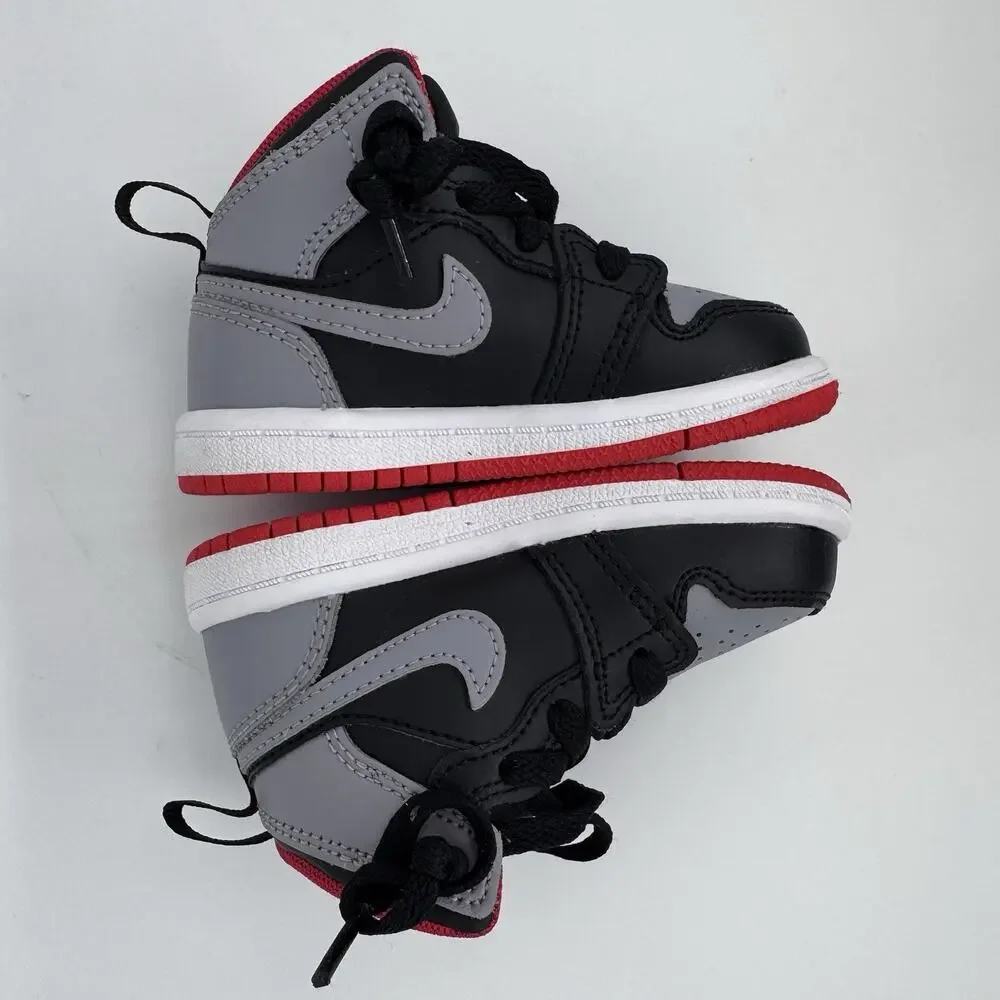 Nike Air Jordan 1 Mid Size‎ Baby 5C Black Cement Grey Fire Red DQ8425-006
